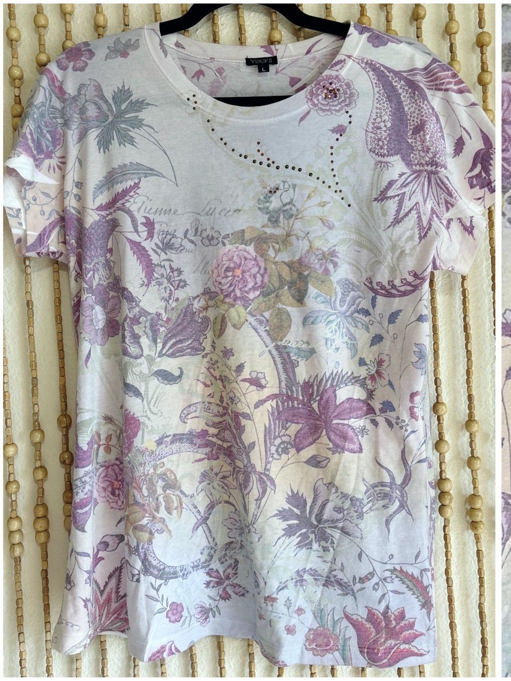 Vintage Yukiko Y2K Purple White Fairycore Boho Whimsy Short Sleeve Made in US